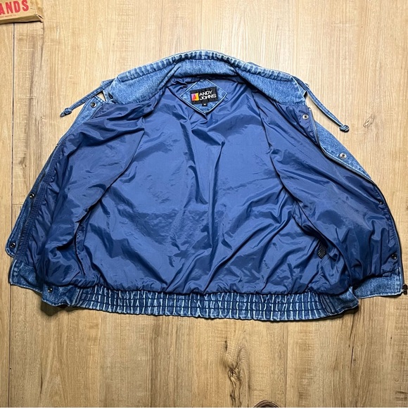 Andy Johns Denim Vest Mens Medium Utility Multi Pocket Sleeveless Jacket Retro - Picture 4 of 12